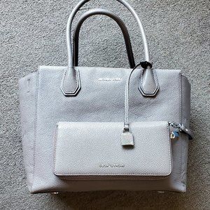 Michael Kors Studio Mercer Large Satchel Leather Tote (wallet included!)